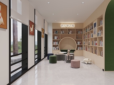 现代原木活动室 活动中心 图书室