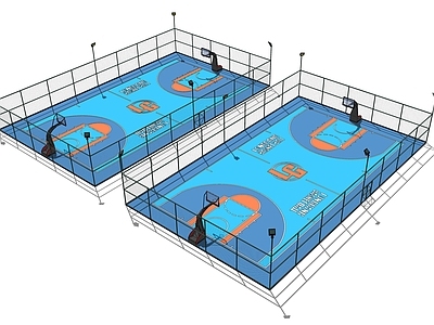 现代篮球场 户外篮球场 现代运动场地