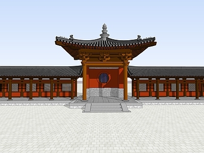 中式古建筑 中式古建筑 中式廊架 亭子