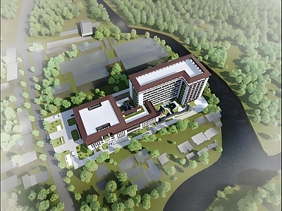 新中式医院建筑 现代新中式医院