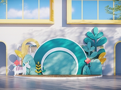 现代教育校园景观 幼儿园舞台 幼儿园 创意舞台 特色舞台