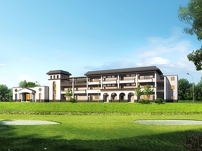 现代欧式幼儿园 幼儿园 小学 欧式建筑