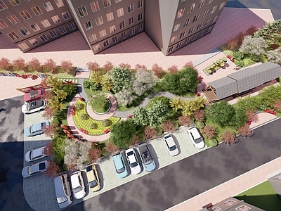现代新中式口袋公园 现代社区广场 现代城市口袋公园 城市休闲广场