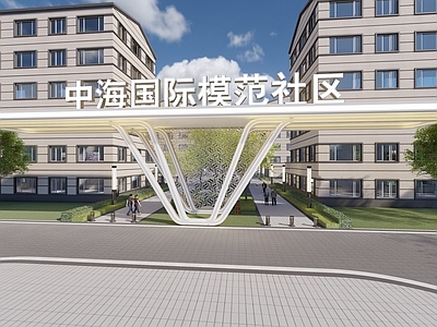 现代简约入口大门 现代异形大门 小区入口大门 厂区入口大门