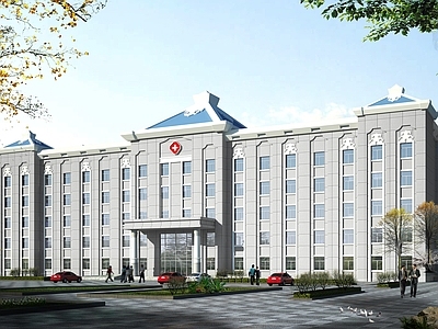 现代医院建筑 蒙古族 办公楼 医院 门诊楼 蒙