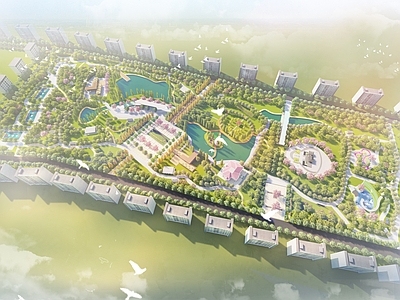 现代新中式景观公园 新中式文化公园 综合公园景观 康养文化景观公园 文化体验公园