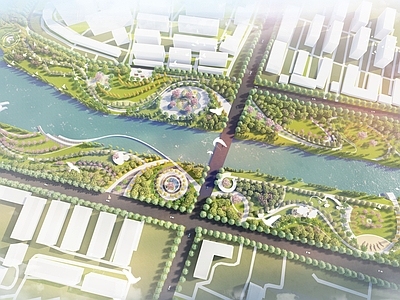 现代滨水景观 河道滨水景观公园 康养滨水景观公园 生态河道景观公园 防洪河道景观