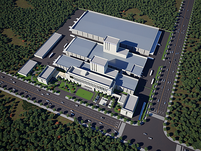 现代厂房 现代工厂 综合办公楼