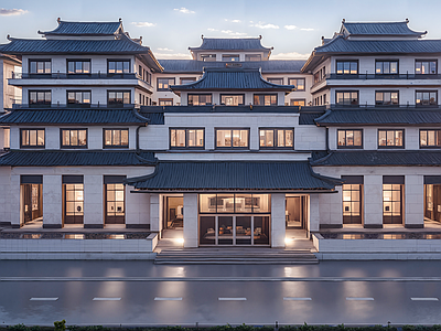 新中式中式会所 新中式会所建筑 私人会所