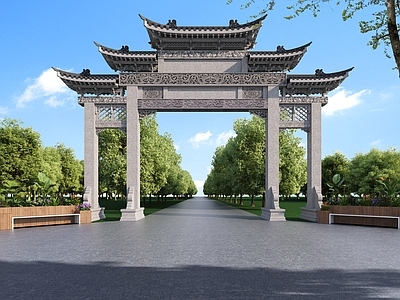 新中式古建 中式牌坊