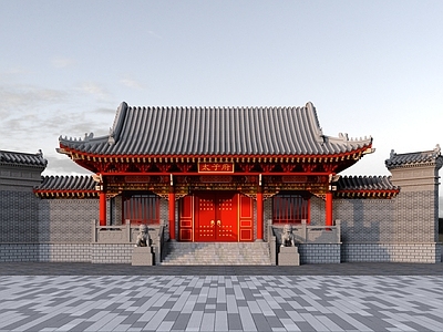 中式古建 中式入口 公建