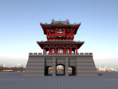 中式古建 城门楼