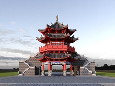 中式古建 过街楼