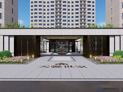 现代轻奢入口大门 现代轻奢大门 现代小区大门 小区入口大门