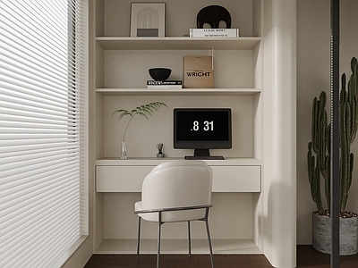 现代阳台 现代阳台 书柜 书桌