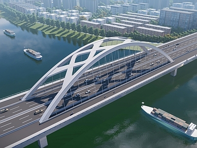 现代大桥 大桥 景观桥