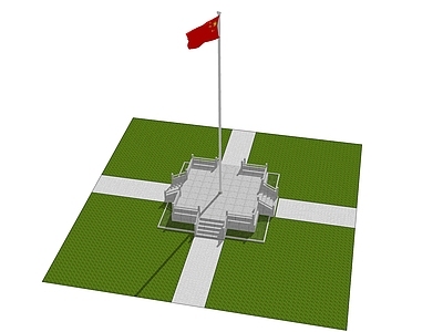 现代其他公共空间 升旗台 国旗