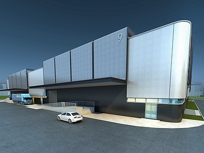 现代厂房 工厂工地厂房 产业园建筑 现代科技产业园区