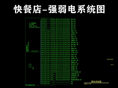电气图 快餐店电气图 电气系统图 机电系统图 强弱电系统图 强电图 施工图