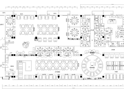 现代中餐厅 川菜馆湘菜馆餐厅 饭馆平面图 施工图