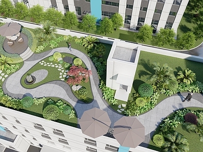 现代新中式屋顶花园 现代屋顶花园 新中式屋顶花园 屋顶休闲区