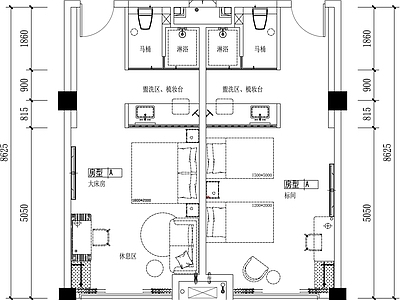 酒店客房 现代酒店客房设计 公寓设计 施工图