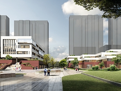 现代学校外观 学校教学楼