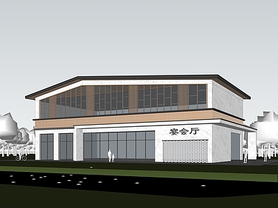 新中式现代小公建 现代宴会厅