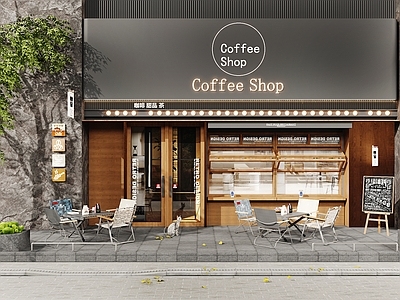 现代咖啡厅 现代咖啡厅 咖啡厅店面 门面