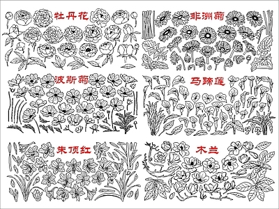 现代花 各种花汇 施工图