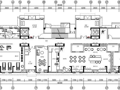 现代会所 书吧 健身区 阅读区 施工图