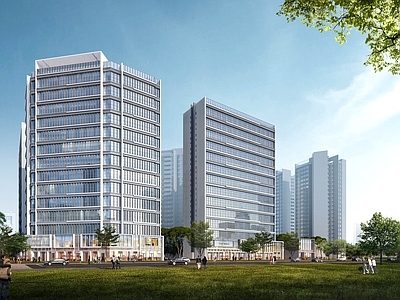 现代办公楼 现代高层办公楼 商务公寓 产研办公楼 复合型社区 围合式建筑