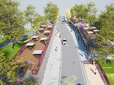 中式现代商业综合体景观 商业街 网红打卡 中式屋檐 上屋抽梯 屋顶