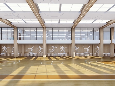 现代原木其他文化空间 运动场 体育馆 室内 篮球馆 乒乓球馆
