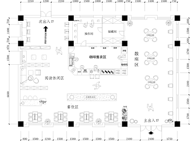 现代咖啡厅 咖啡馆 施工图