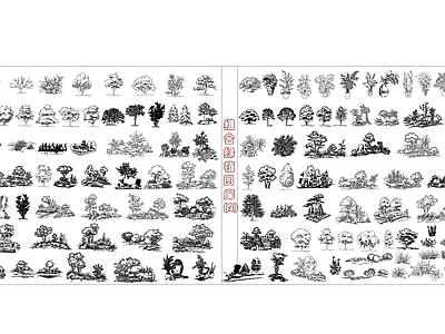 现代绿植 绿植组合图库 植物组合素材 植物景观组合 绿化配置树木 园林景观公园 施工图