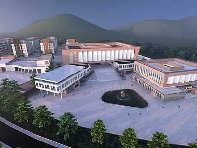 现代学校建筑 校园图书馆 校园宿舍楼 校园建筑规划