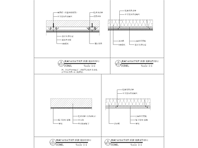 墙面节点 玻璃饰面墙面节点 施工图