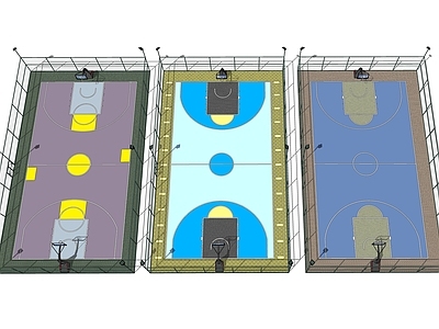 现代篮球场 户外篮球场