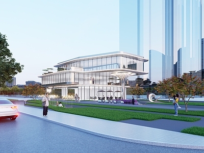 现代极简小公建 现代售楼处 示范区