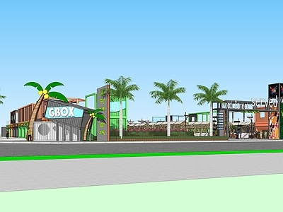 工业简约其他工业建筑 现代商业街 工业风集市