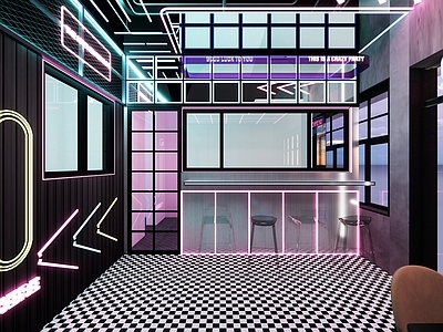 现代工业东南亚餐厅 赛博朋克餐厅设计