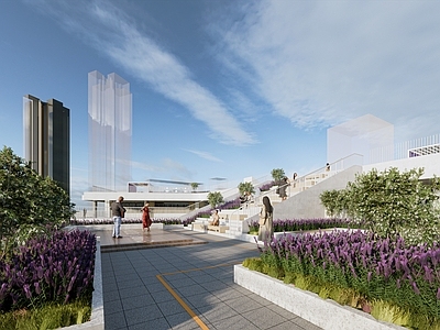 现代教育校园景观 屋顶花园