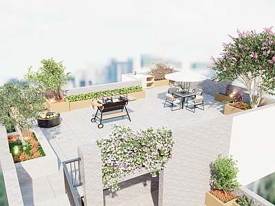 现代轻奢家居阳台 露台花园 顶楼花园