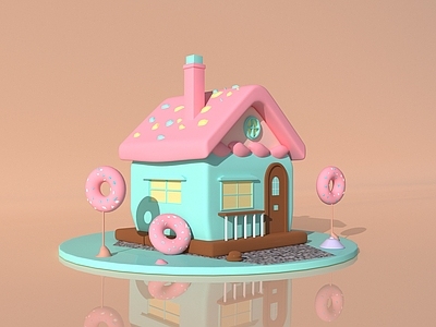 现代艺术风格建筑 Q版小房子