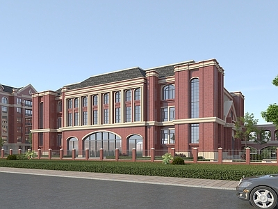 欧式简欧其他文体建筑 英式学校建筑 英式教研楼 学校图书馆建筑 现代综合楼建筑 学生科研实验楼