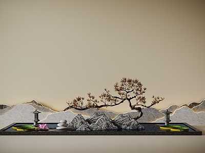 新中式其他景观小品 新中式景观 山水景观