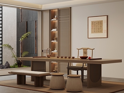 新中式茶室 新中式茶室 茶桌椅