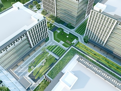 现代办公园区景观 产业园景观