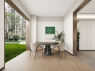 现代其他公共空间 架空层 棋牌区 健身区 乒乓球去